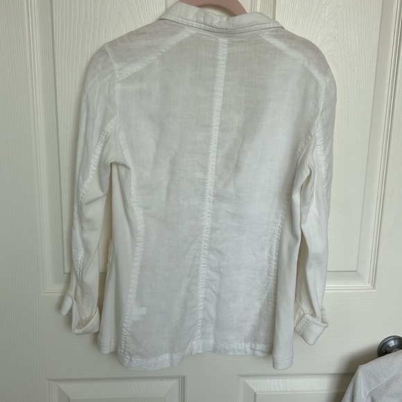 Eileen Fisher White Linen Blazer - Picture 3 of 11